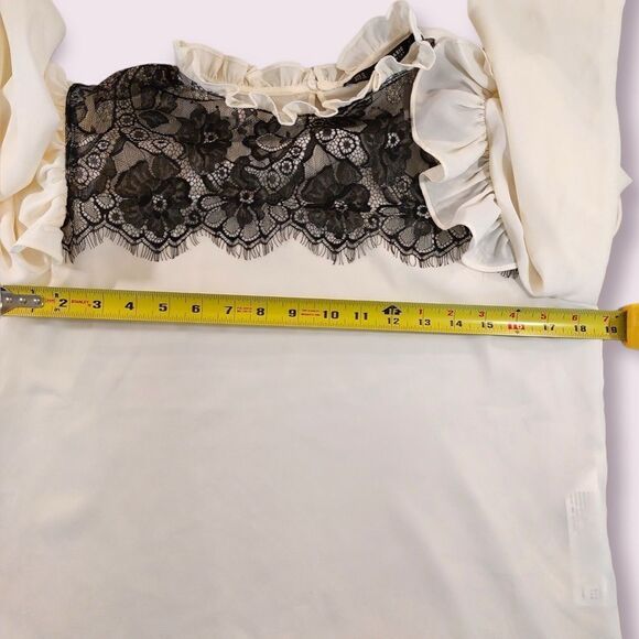 𝅺*nwt* Zara Contrast Blouse lace ruffle sleeve - Picture 9 of 10